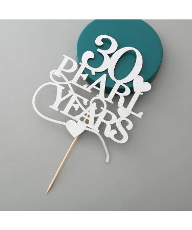 30 Pearl Years Cake Topper - Happy 30th Anniversary Wedding Cake Topper Silver 30 Pearl Years Anniversary Party Decorations 30 Pearl Years-silver - Buy Online on GoSupps.com