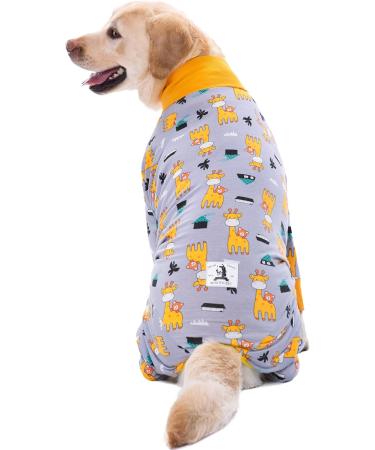 Buy Bt B r Big Dog Clothing - Elastic Pet Onesie for Joint Protection | Anti-Hair Anti-Licking Wound Protection Pajamas for Medium & Large Dogs (XL Gray Giraffe) - Buy Online on GoSupps.com