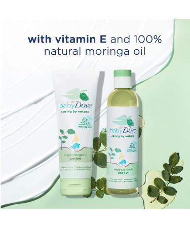 Dove Baby Oil & Lotion Set - Hypoallergenic Moringa & Vitamin E Fragrance Free 8 Oz Each - Nourishing Skincare for Babies - Buy Online on GoSupps.com