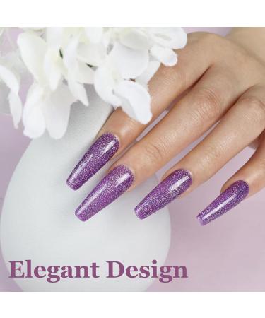 Holographic Nail Polish - Purple Nail Polish - Glitter Nail Polish Quick Dry - Shimmer Shiny Chrome Nail Varnish - Magic Colour Change Iridescent Nail Polish And No Need Lamp Cure - Buy Online on GoSupps.com
