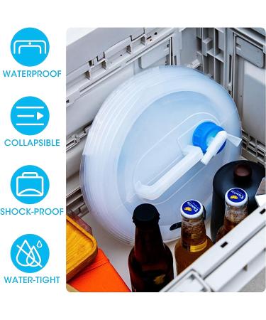 Linbonio BPA-Free Collapsible Water Container | 3.6 Gallon Camping Water Storage Jug | Foldable Portable Canteen for Outdoors, Hiking, and Survival Kit - Buy Online on GoSupps.com