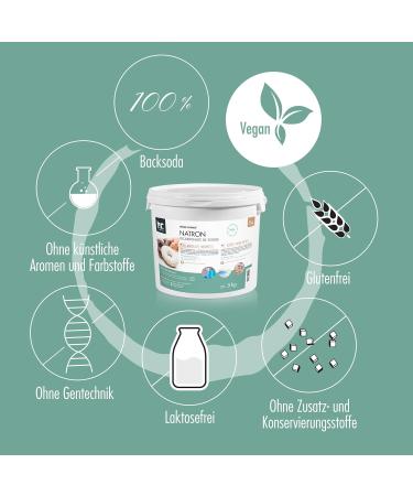 H fer Chemie 1kg of Sodium Bicarbonate (Sodium Hydrogen Carbonate) Food Grade - Versatile Use for Kitchen Cleaning Beauty and More - Buy Online on GoSupps.com