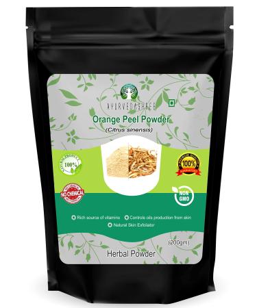 Orange Peel Powder 200 Gm - Skin and Nail Health Rich in Vitamins C and D Vegan and Vegetarian Friendly All Natural GMO Free For Hair and Skin Care