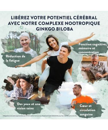 Ginkgo Biloba 7500mg 50:1 avec Panax Ginseng Rouge de Cor e Bacopa Monnieri Zinc Vitamine B Complex - Nootropique Puissant Circulation Sanguine Memoire et Concentration Energie - 180 Capsules - Buy Online on GoSupps.com