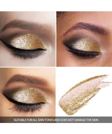 Anglicolor Eyeshadow Glitter Eyeshadow Shimmer Eye Shadow Liquid Eyeshadow Glitter Liquid Eye Shadow Sparkling Eye Makeup Tool Best Gift For Women Girls (01#Light gold) - Buy Online on GoSupps.com