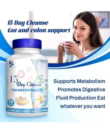 15 Day Gut Cleanse - Natural Colon Support & Bowel Detox Capsules for Effective Slimming - Buy Online on GoSupps.com