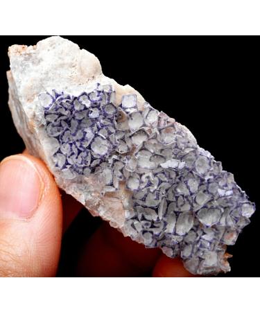 27.5g Natural Purple Cube Fluorite Cluster Crystal Specimen/Guizhou HOMEZHOU