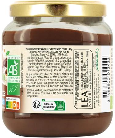 Jardin BiO tic - Chocolate Hazelnut spread - Sweet - AB certified - 350g jar - Buy Online on GoSupps.com