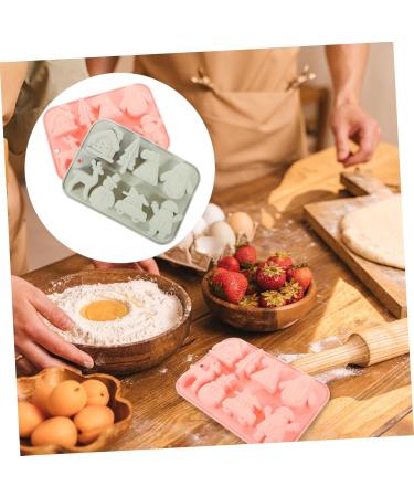 ABOOFAN 2pcs Christmas Cake Mold Silicone Christmas Baking Mold Cookie Molds Candy Baking Mold Chocolate - Buy Online on GoSupps.com