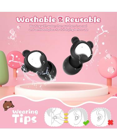 Kids Ear Plugs 2 Pairs | Reusable Silicone Noise Cancelling Earplugs for Ages 6-12 | Ear Protection for Concerts Flying & School (Black & Blue - Buy Online on GoSupps.com