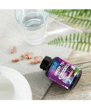 Green Tea Extract Capsules 1300mg - Standardized 45% EGCG & 98% Polyphenols - 3X Strength Green Tea Pills for Natural Energy - Herbal Supplement with Heart & Antioxidant Health Support - 60 Capsules 60 Count (Pack of 1) - Buy Online on GoSupps.com