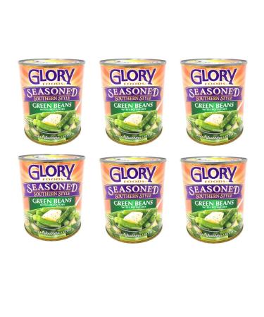 Glory Foods Seasoned Southern Style Green Bean w/Potatoes (6 Pack Total of 174oz) - Buy Online on GoSupps.com