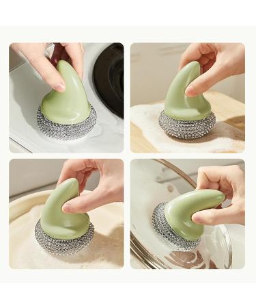 Shark Pot Brush Shark Handle Cleaning Scrubber - Compact Design Dishwashing Brush for Cookware Kitchen Stove Oven Interior and Sink Corner Green - Buy Online on GoSupps.com