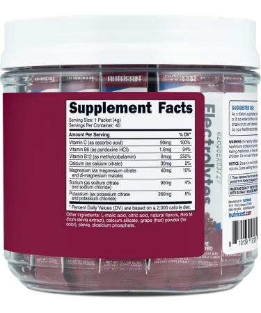 Nutricost Electrolytes Complex - Grape Flavored 40 Stickpacks | Advanced Hydration Supplement for Optimal Performance - Buy Online on GoSupps.com