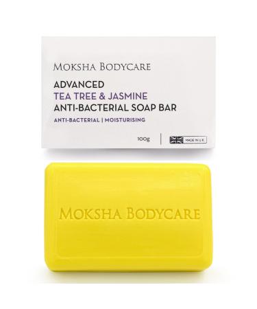 Tea Tree Soap Bar with Jasmine - Made In U.K Brightening Soap Bar for Spots Blackheads Pimples Blemishes | Moisturising Soap for Women| Paraben and Cruelty FREE- 100g