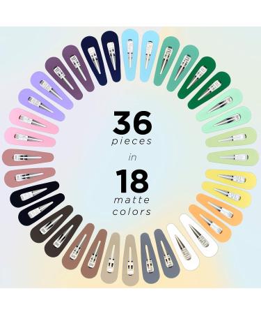 COZEASY 36 pcs Snap Hair Clips - Matte Colors for Women, Kids, Baby Girls - No Slip Barrettes for Fine Hair - Metal, Acrylic, Plastic Accessories - Buy Online on GoSupps.com