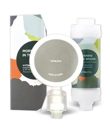Vitamin C Shower Head Filter Set Made in Korea (Green forest) - Exellent Skin & Hair Enhancement Aroma Therapy Remove Chlorine & Impurities/Gift idea For Her/Him wife girlfriend