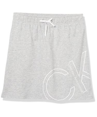 Calvin Klein Girls' Performance Sport Skooter Skirt, Grey Outline, 8-10