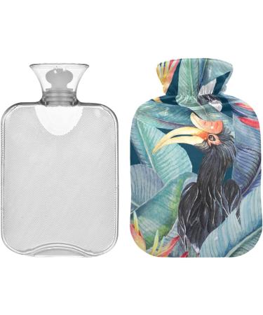 NAANLE 1L Hot Water Bottle with Palm Leaf Cover - Transparent Pain Relief & Therapy for Back Hands Feet - Buy Online on GoSupps.com