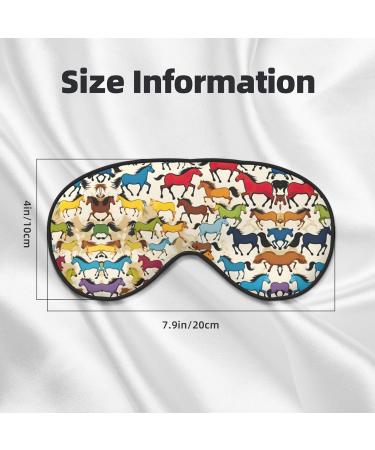 Colorful Cartoon Horses Eye Mask | Unisex Soft Sleep Mask for Travel Yoga & Shift Work - Buy Online on GoSupps.com