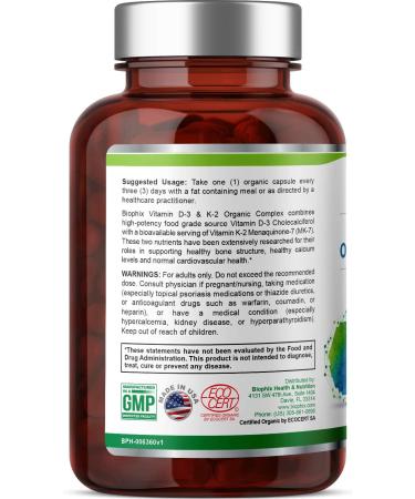 Biophix Vitamin D3 K2 Turmeric 180 Vcaps - Organic High-Potency Formula for Strong Bones & Immune Support - Buy Online on GoSupps.com