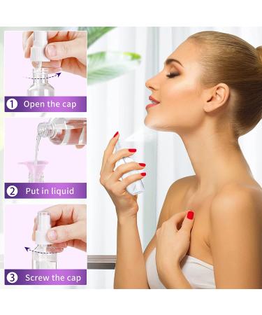 8 Pack 2oz Clear Mini Spray Bottles Set | Refillable Pocket Size Fine Mist Sprayers with Funnels and Labels | Travel Makeup Bottles Kit in White - Buy Online on GoSupps.com