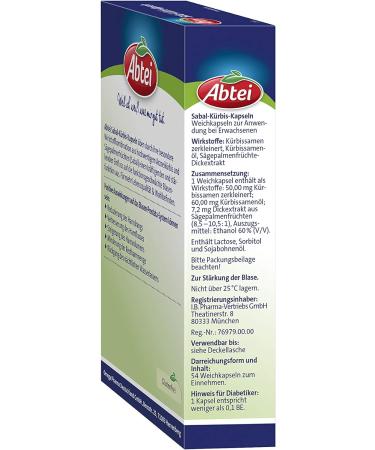 Abbey Sabal-K rbis Capsules - Strengthen Male Urinary Health & Support Bladder & Prostate - 54 Capsules (1 Pack) - Buy Online on GoSupps.com