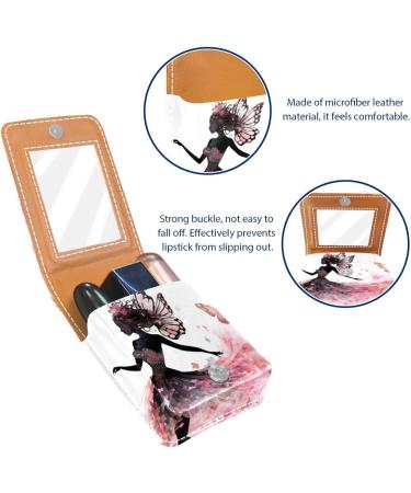 Buy Forest Elf Butterfly Girl Leather Lipstick Case - Mini Organizer with Mirror & Lip Gloss Holder - Buy Online on GoSupps.com