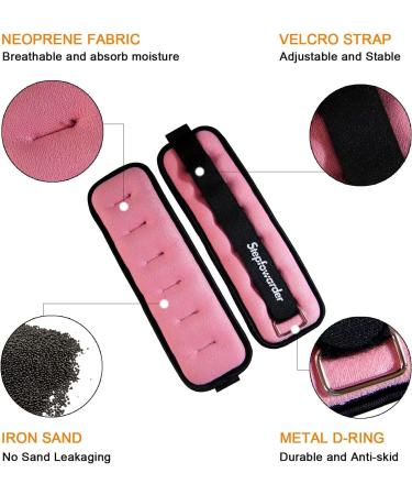 Steppofard 0.3kg to 1.0kg Weight Cuffs Set - Adjustable Foot/Wrist Weights for Fitness Running Jogging Gym - 2x0.5kg Pink - Buy Online on GoSupps.com