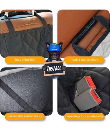 Honest Waterproof Bench Dog Car Seat Cover for Cars, Trucks & SUVs - 57W x 47L Black | Nonslip & Side Flap Pet Seat Cover - Buy Online on GoSupps.com