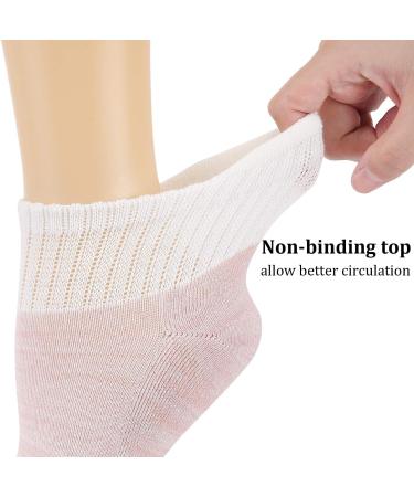 Athlemo Bamboo Diabetic Socks 6 Pairs for Men & Women | Circulation Support No-Binding Ankle | Black/White/Pink | Size 9-11 - Buy Online on GoSupps.com