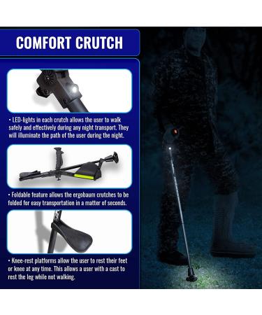 New Generation Ergobaum Ergonomic Crutch/Cane - Extra Balance and Strong Performance (Single Unit) - Buy Online on GoSupps.com