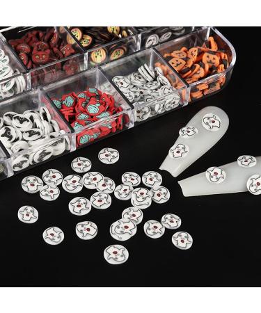 12 Grids Halloween Soft Pottery Pieces 3D Nail Stickers Nail Decals Nail Sequins For Nail Decoration Crafting - Buy Online on GoSupps.com