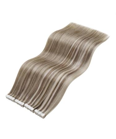 LAAVOO Tape-in Extensions | Real Hair Hell Blond Tape Skin Weft | Platinblond Seamless Highlight #P8/24 | 30cm 30g - 20PCs - Buy Online on GoSupps.com