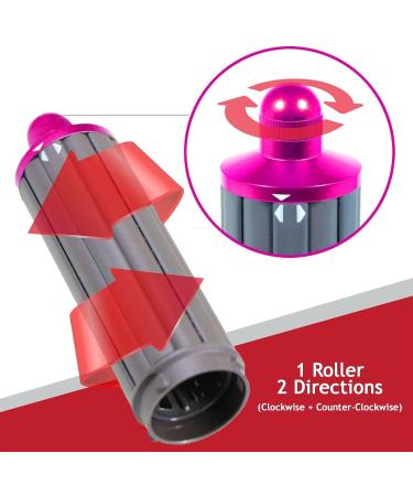 SPARES2GO 40mm 1.6 Inch x 135mm Barrel Compatible with Dyson Fits Airwrap Hair Styler (Nickel/Fuchsia) - Buy Online on GoSupps.com