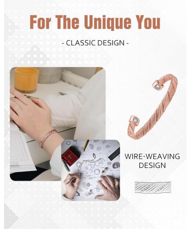 JECANORI Magnetic Copper Bracelets - Solid Copper Adjustable Bangles with Ultra-Low Magnets & Jewelry Gift Box | International Shipping - Buy Online on GoSupps.com