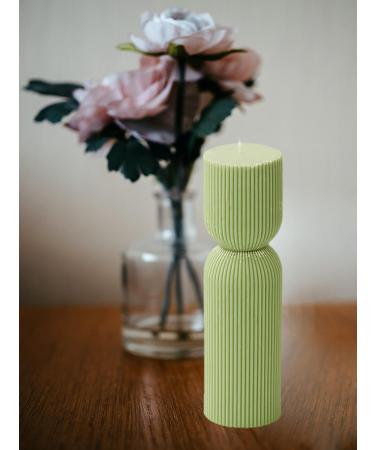 TOPYS Striped Pillar Candle Mold - Ribbed Twist Geometric Design for Aromatherapy and Handmade Soap Making | Silicone Mold for Crafts - Buy Online on GoSupps.com