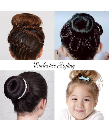 Vegcoo 6-Piece Donut Hair Bun Maker Set - Dutt Pillow with 10 Elastic Bands & 10 U-Shaped Hairpins for Kids & Girls - Brown Nylon Hair Accessories - Buy Online on GoSupps.com