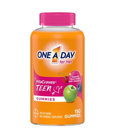 One A Day Teen for Her Multivitamin Gummies Gummy Multivitamins with Vitamin A C D E and Zinc for Immune Health Support Physical Energy & more 150 Count