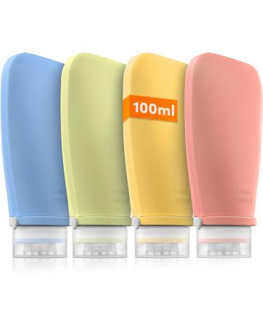 Travely travel bottles for filling (4x 100ml) Travel essentials hand luggage Suitable I shampoo bottles for filling out and colorful travel set travel Bottles travel size 4 travel bottles - Buy Online on GoSupps.com