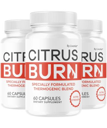 (3 Pack) Citrus Burn Capsules - Official CitrusBurn Pills Supplement Support All Natural Ingredients Advanced Formula Premium Multivitamin for Overall Health & Wellness 180 Capsules for 3 Months