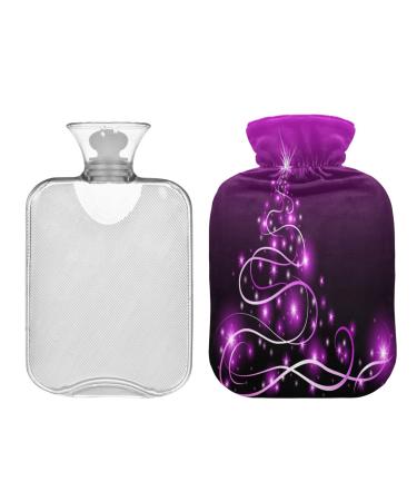 KCL Deci hot bottle with cover violet Christmas tree 2l hot water bottle hot water bag for foot warmer pain relief heat and cold therapy cramps