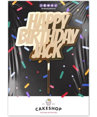 Cakeshop Cake Decoration Pack | Happy Birthday Premium 3mm Mirror Acrylic Plastic Cake Topper Sign & 25g Party Pack of Cake Sugar Sprinkles | Custom Name Cake Decorations (Gold) Non-Prime Mirror Acrylic: Gold - Buy Online on GoSupps.com