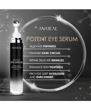ANAREAL Eye Bags Treatment for Men: Eye Cream for Dark Circles Caffeine Eye Cream Eye Roller for Puffy Eyes Puffy Eyes Treatment | Puffy Eyes Treatment - Buy Online on GoSupps.com