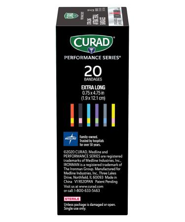 Curad Performance Series Ironman Extra Long Antibacterial Bandages - 20 Count - Buy Online on GoSupps.com