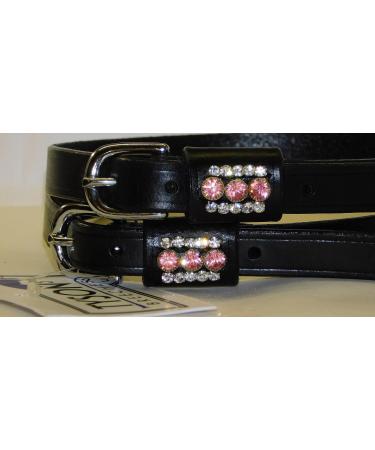 Premium Glitter Rhinestone Leather Spur Straps - Elegant White & Pink Design for Equestrian Style - Buy Online on GoSupps.com