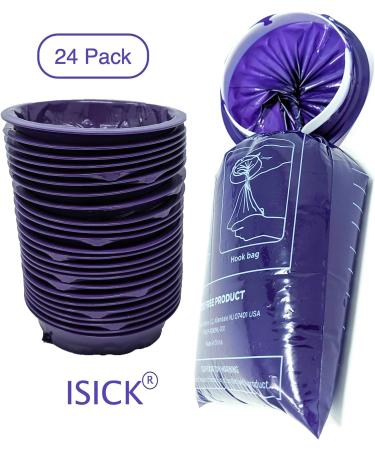 iSick Disposable Vomit Bags 1000ml 24pk - Premium Medical Grade Dark Purple Bags for Morning Sickness & Motion Sickness - Ideal for Kids, Taxis, Drivers - Portable & No Mess (Pack of 24) - Buy Online on GoSupps.com