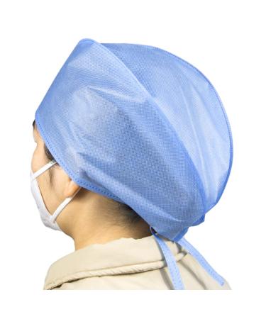 LIFESOFT Disposable Scrub Caps Working Dental Hats Tie Back Closure Blue (100)