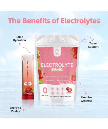 Electrolytes Drink Mix - Sugar-Free 0 Calorie Hydration Packets with Vitamins - Strawberry Flavor for Rapid Hydration & Energy Support (16 Sticks - Buy Online on GoSupps.com