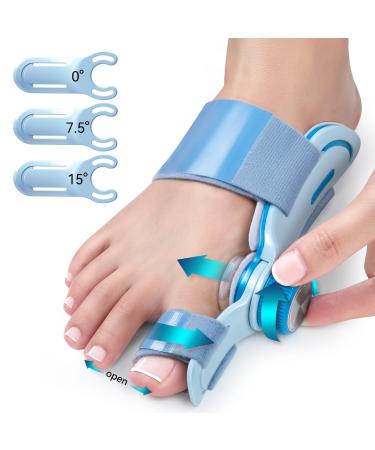 Tech Love Bunion Corrector for Women & Men Adjustable Knob Double Correction Separator for Big Toe Relief Bunion Splints Hammer Toe Straightener with Silicone Pad Comfortable Effective 1PCS Sky Blue One Size Sky Blue 1